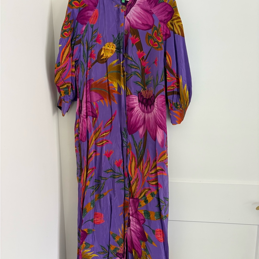 FARM Rio Purple Floral Midi Dress